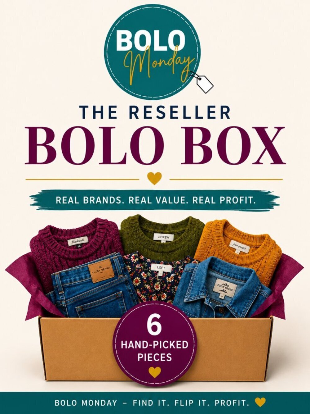 Curated Reseller BOLO Box 6 Piece Clothing Bundle